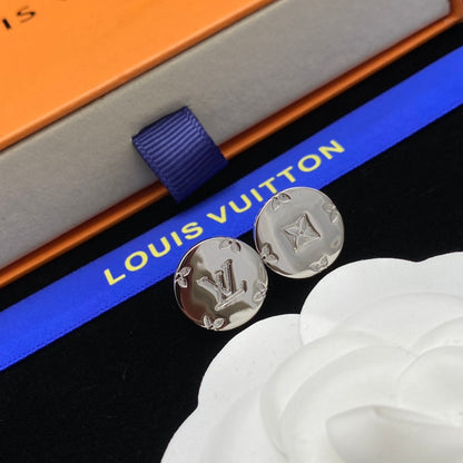 2025 Round Logo Letter Stud Earrings