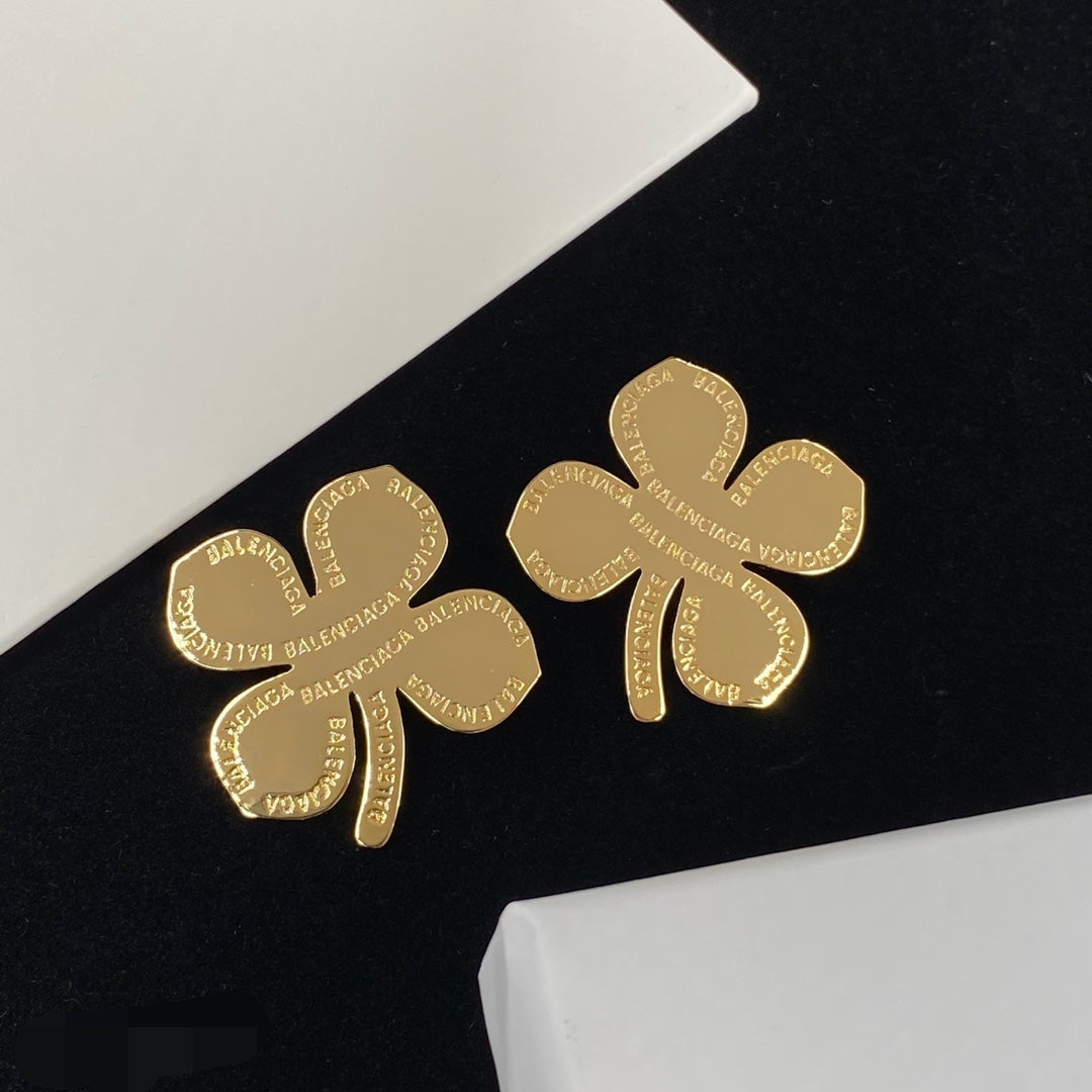 2025 Four-leaf Clover Letter Earrings