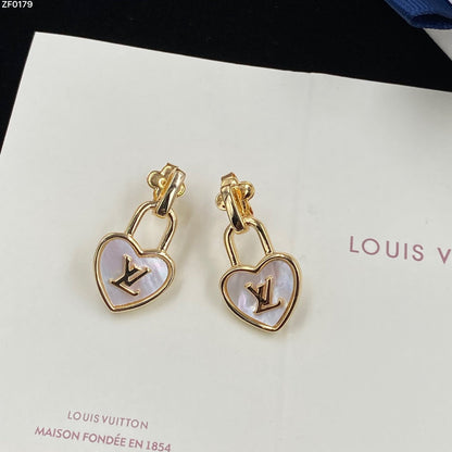 2025 Heart Shaped White Fritillaria Earrings