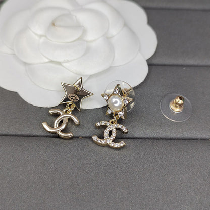 2025 Luxurious diamond pentagram earrings