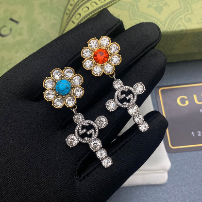 2025 Luxury Blue Turquoise Asymmetric Earrings