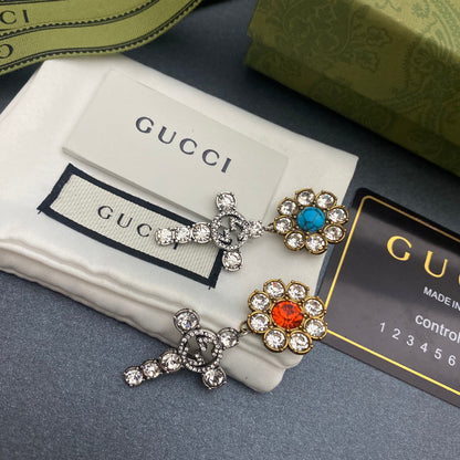 2025 Luxury Blue Turquoise Asymmetric Earrings