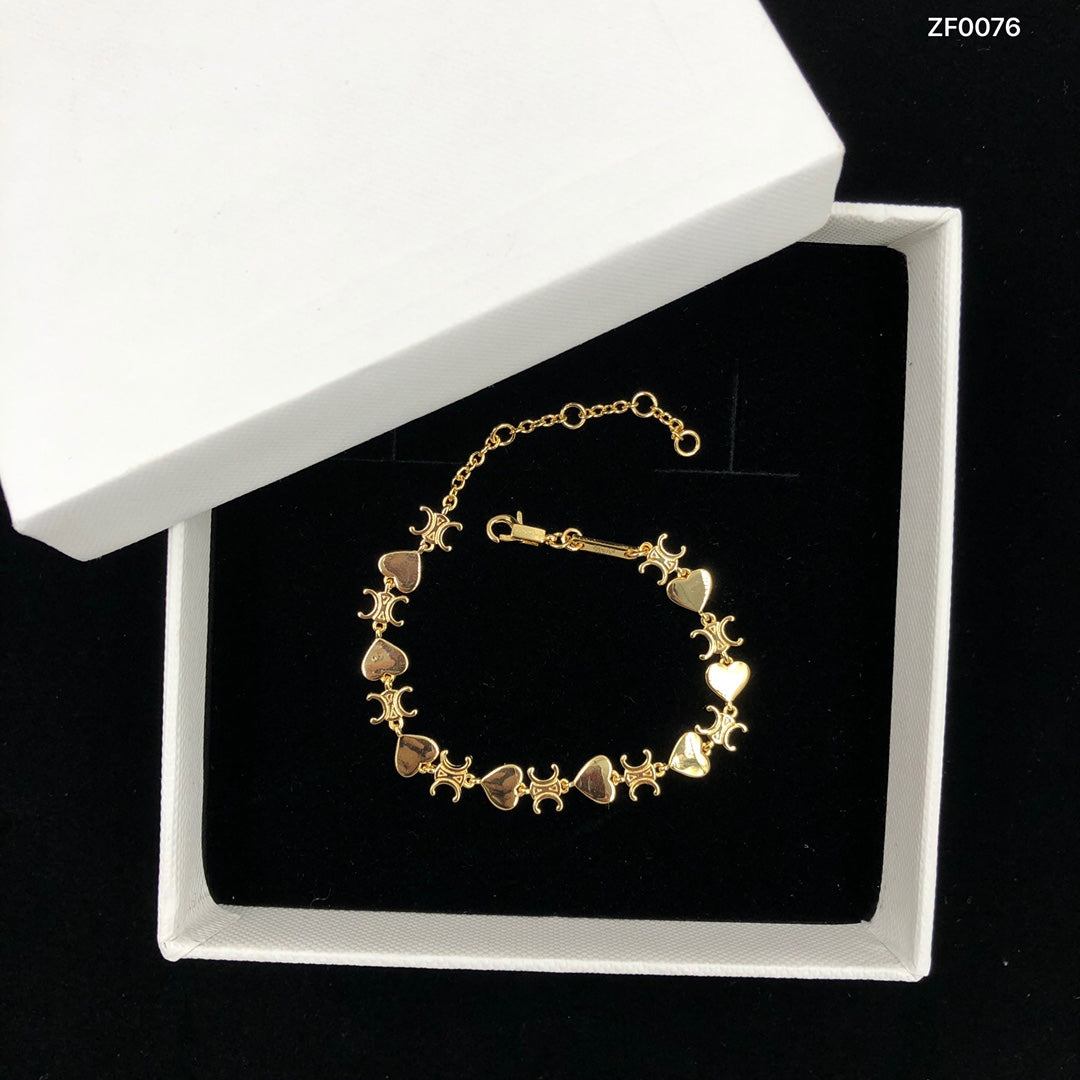 2025 Heart Shape Bracelet Earrings Set